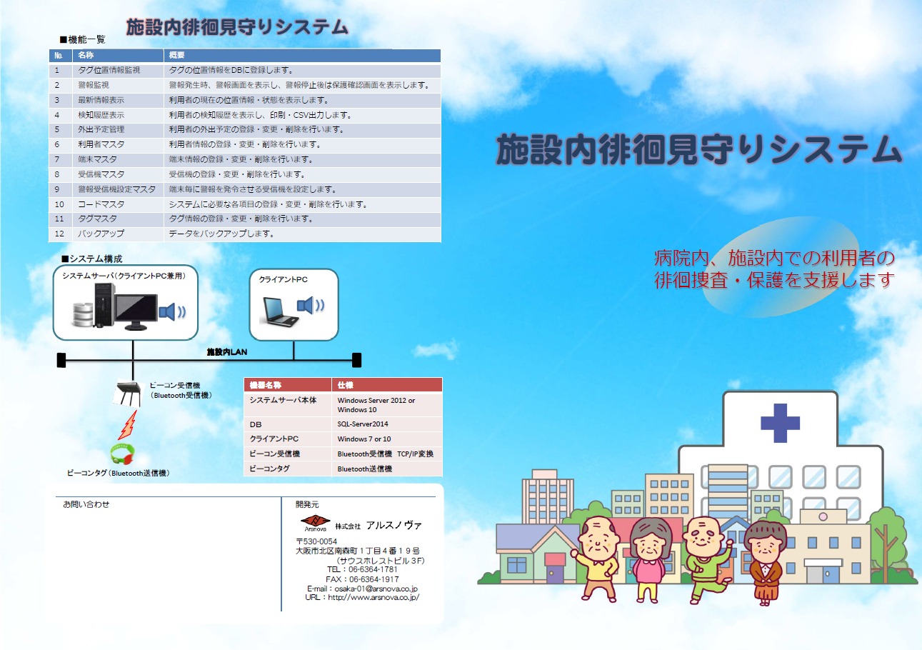 施設内徘徊見守りシステム
